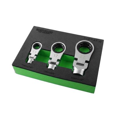 VIM Tools DDFRA100 3 Piece Dual Drive Flex Ratcheting Attachment Set