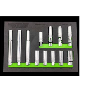 VIM Tools MSPM100 12 Piece 3/8 Inch Drive Magnetic Spark Plug Master Set